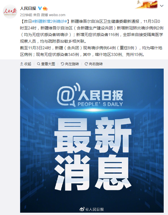 新疆新增确诊6例无症状感染15例〃新疆新增6例无症状感染者-第1张图片