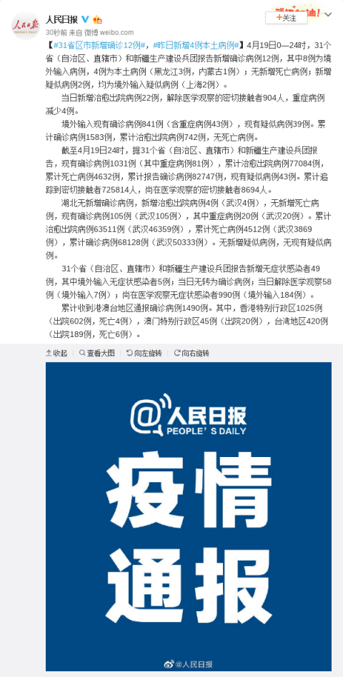 「31省区市新增确诊病例10例」〃31省区市新增确诊20例8885-第2张图片